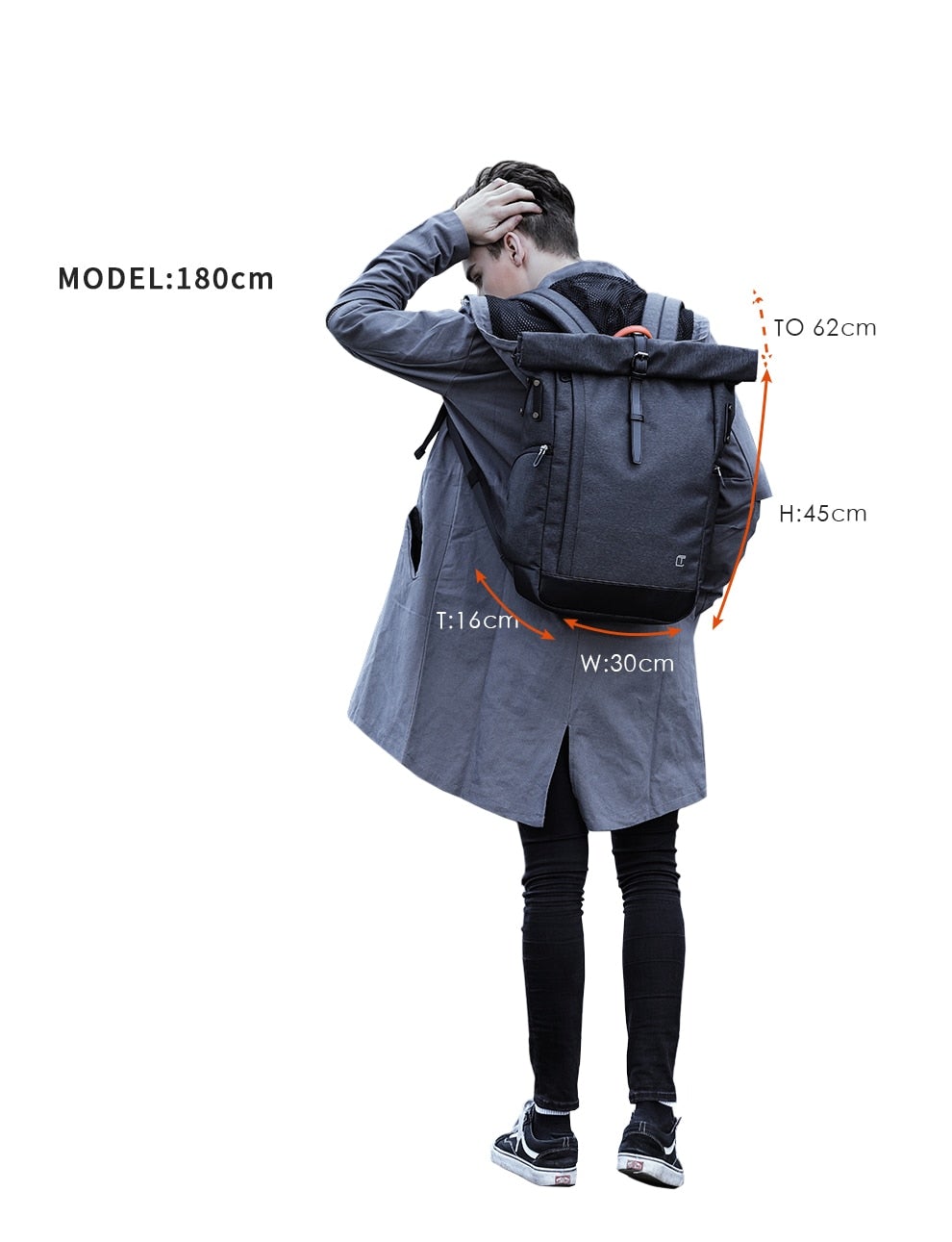Rolltop Männer Laptop Rucksack