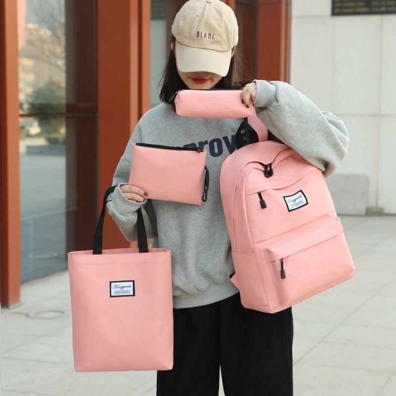 Damen Rucksack 4Stücke Set