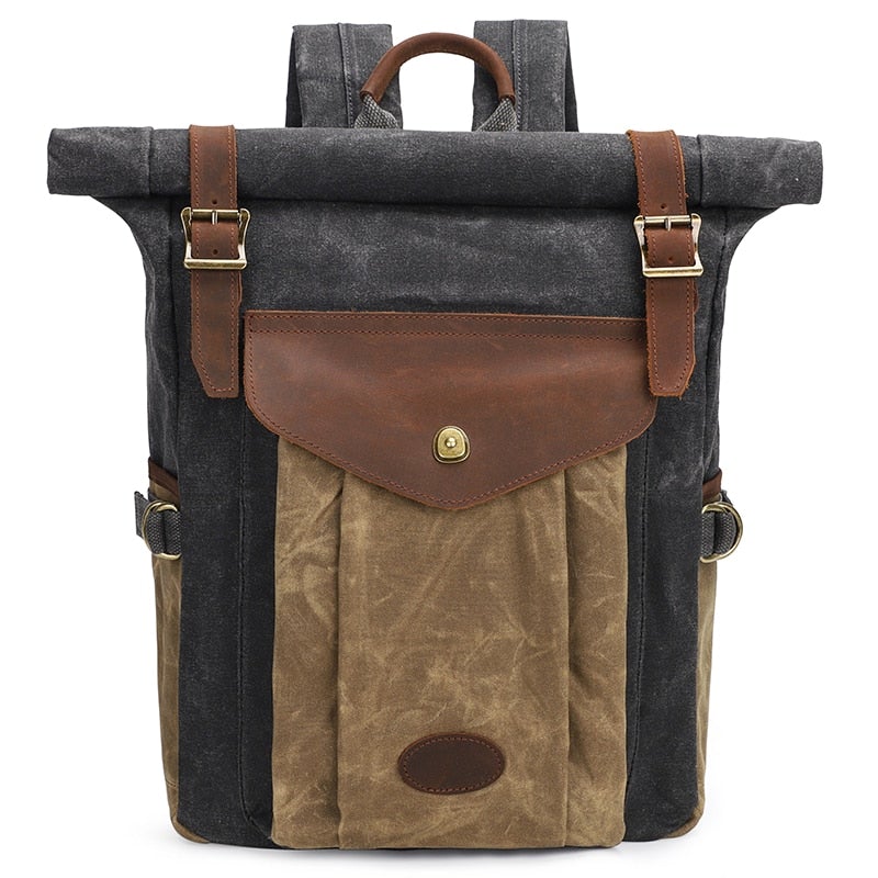 Rolltop Leder Rucksack