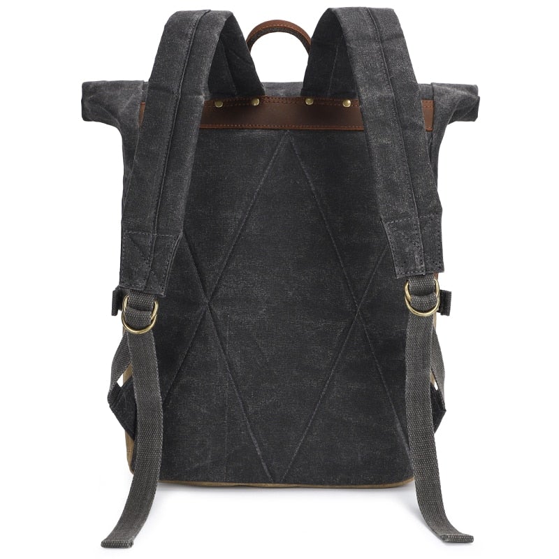 Rolltop Leder Rucksack