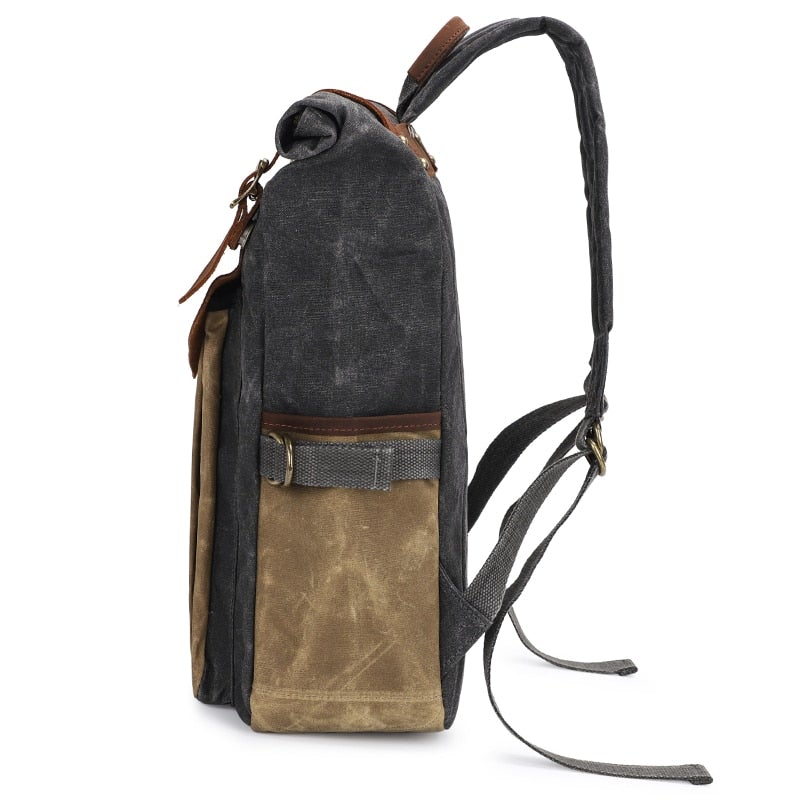 Rolltop Leder Rucksack