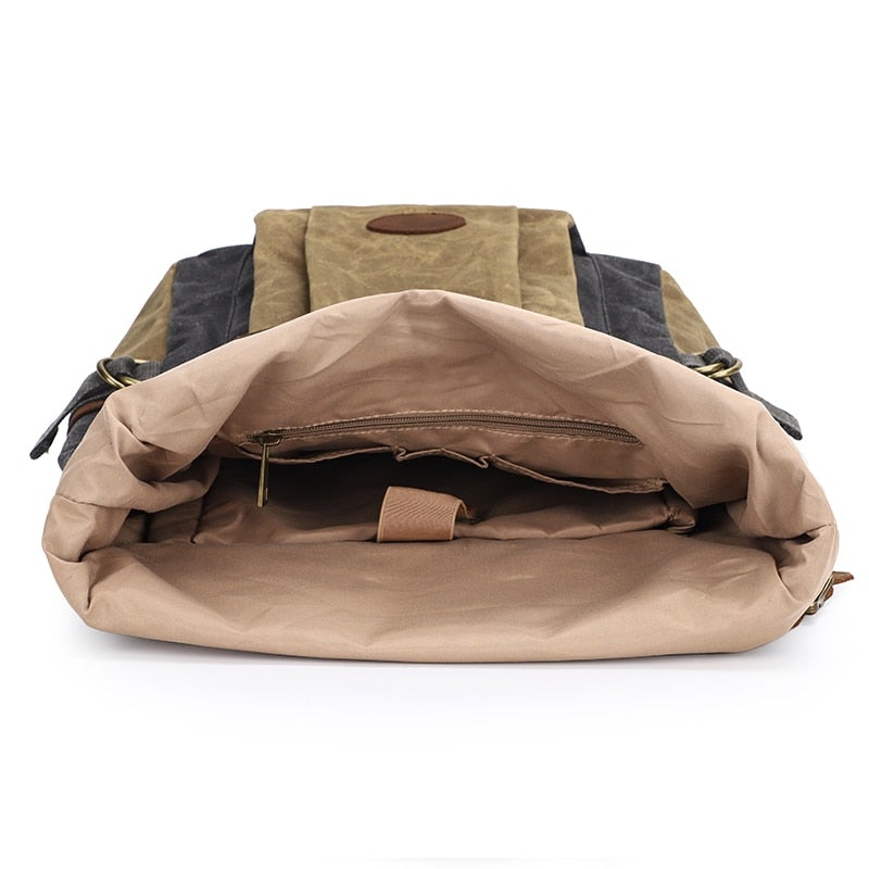 Rolltop Leder Rucksack