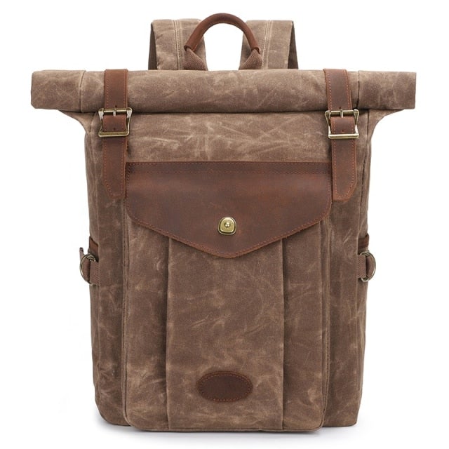 Rolltop Leder Rucksack