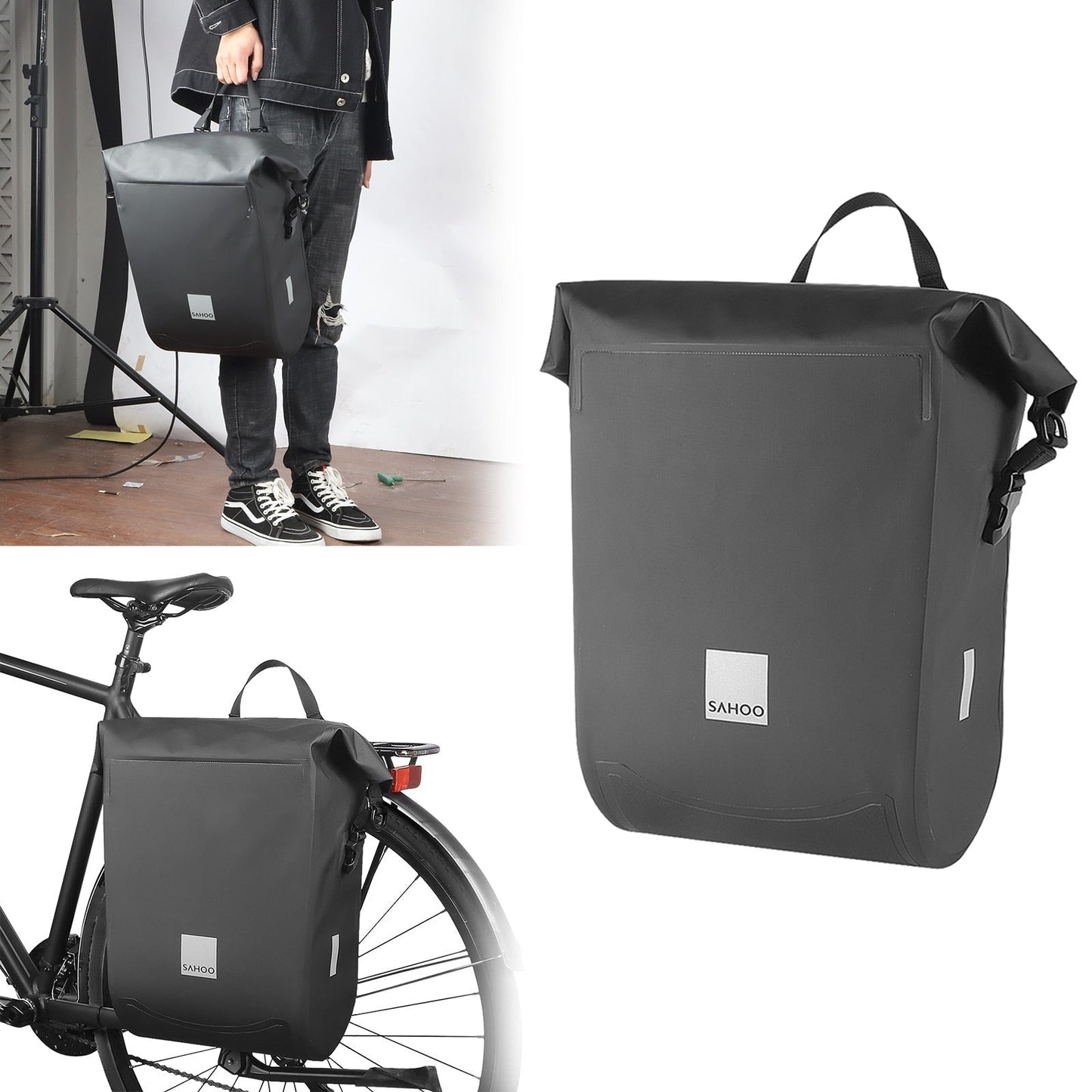 Roll-Laden Rucksack Fahrrad Fahrradtasche