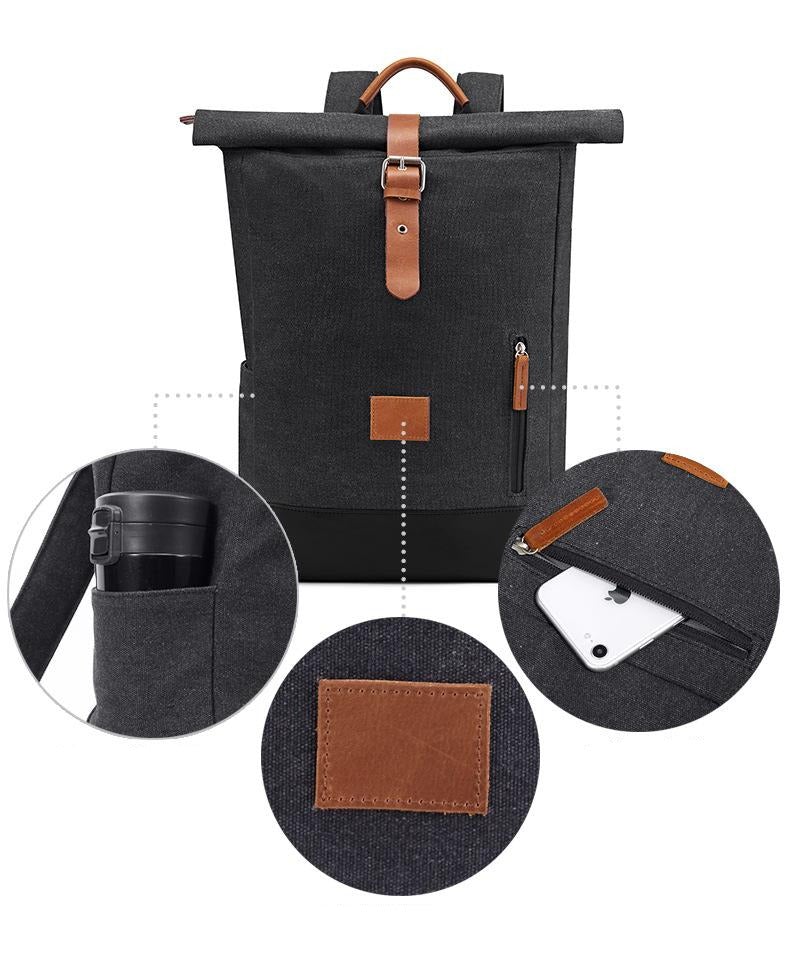 Rolltop Rucksack Draussen