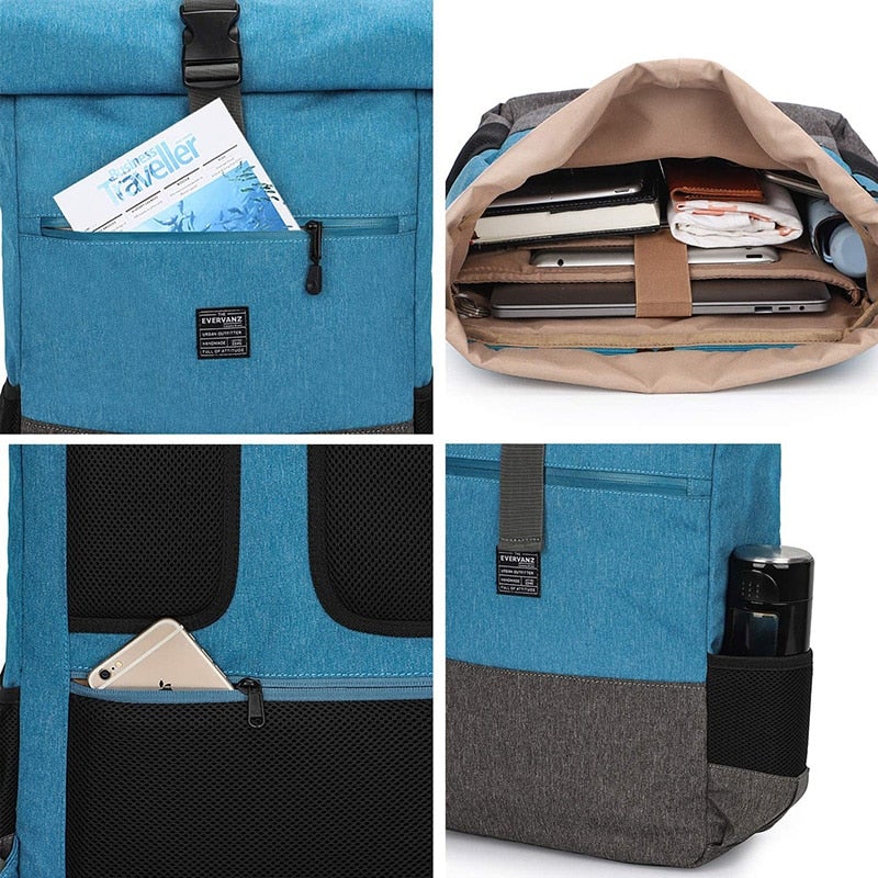 Roll Top Rucksack Mit Diebstahlsicherung Tasche