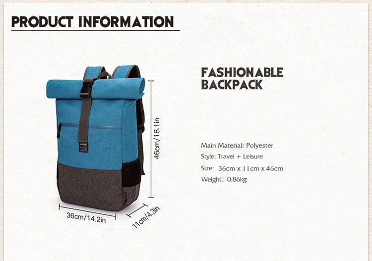 Roll Top Rucksack Mit Diebstahlsicherung Tasche