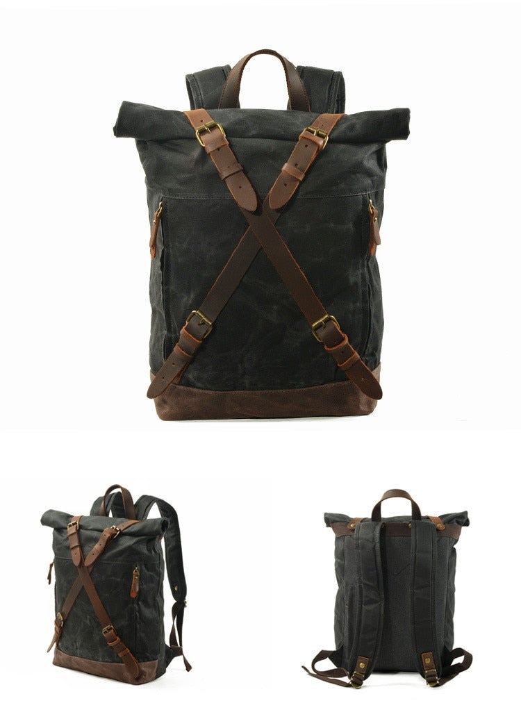 Jahrgang Rolltop Rucksack