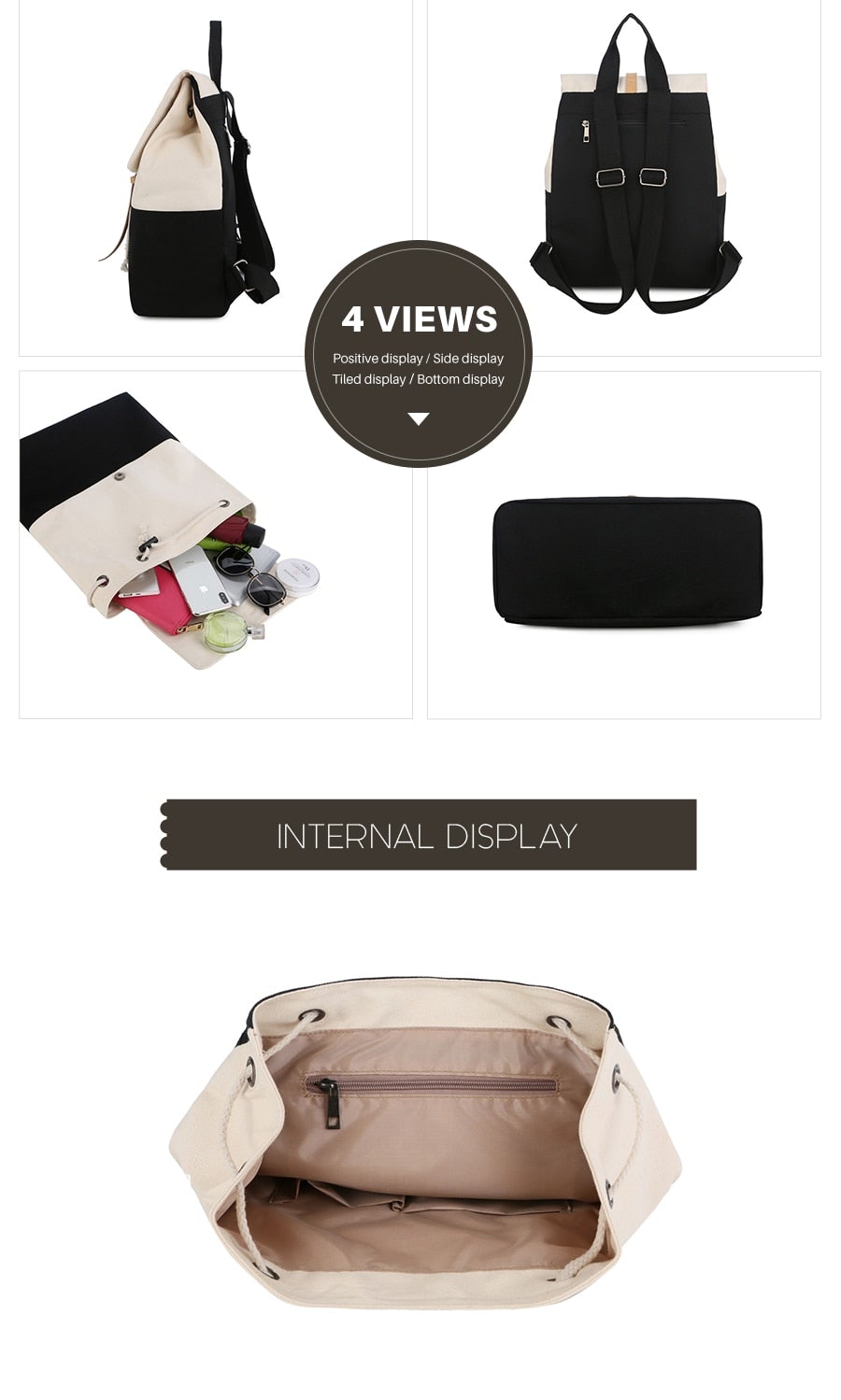 Damen Rucksack Zeichenfolge Stil